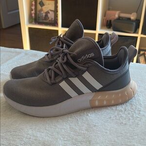 Adidas Gray Sneakers with White Stripes
